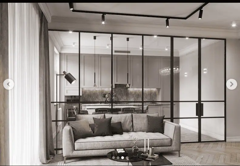 Скляна перегородка в інтер'єрі — виконаний проєкт Etal Home, Київ