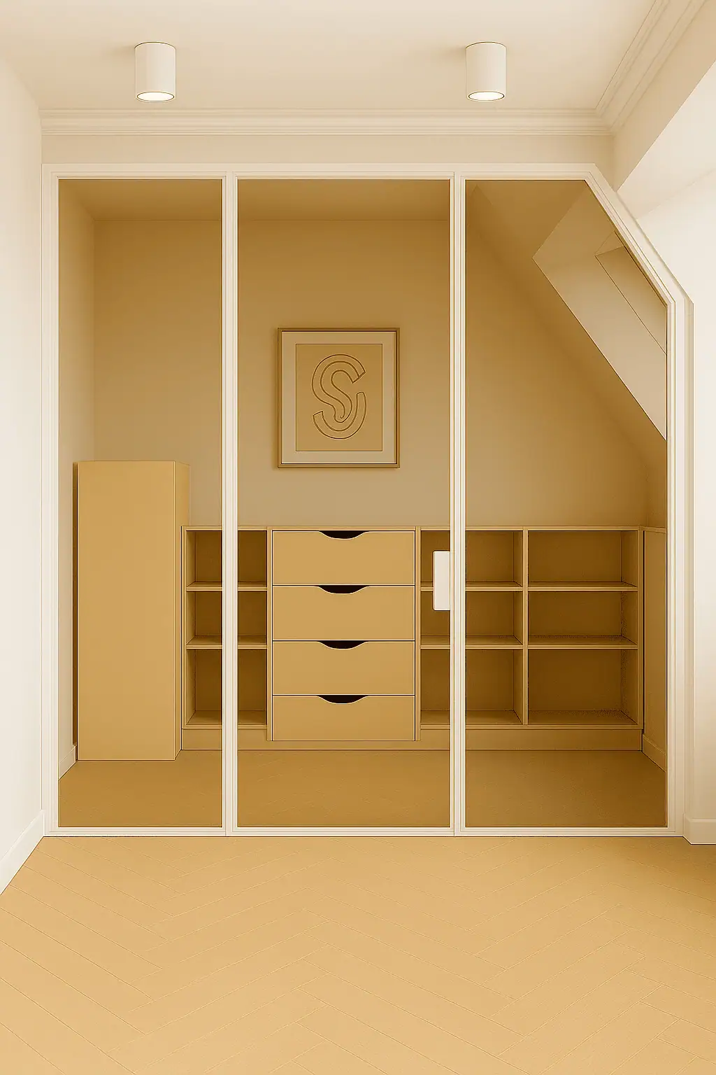 Скляна перегородка з поворотною дверю PP3 — профіль бронза, Etal Home Київ